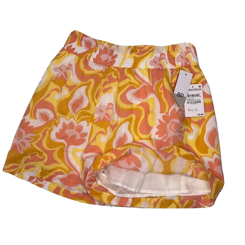 BP Nordstrom Charlotte Floral Pull-On Shorts Womens S Lightweight Summer‎ NWT